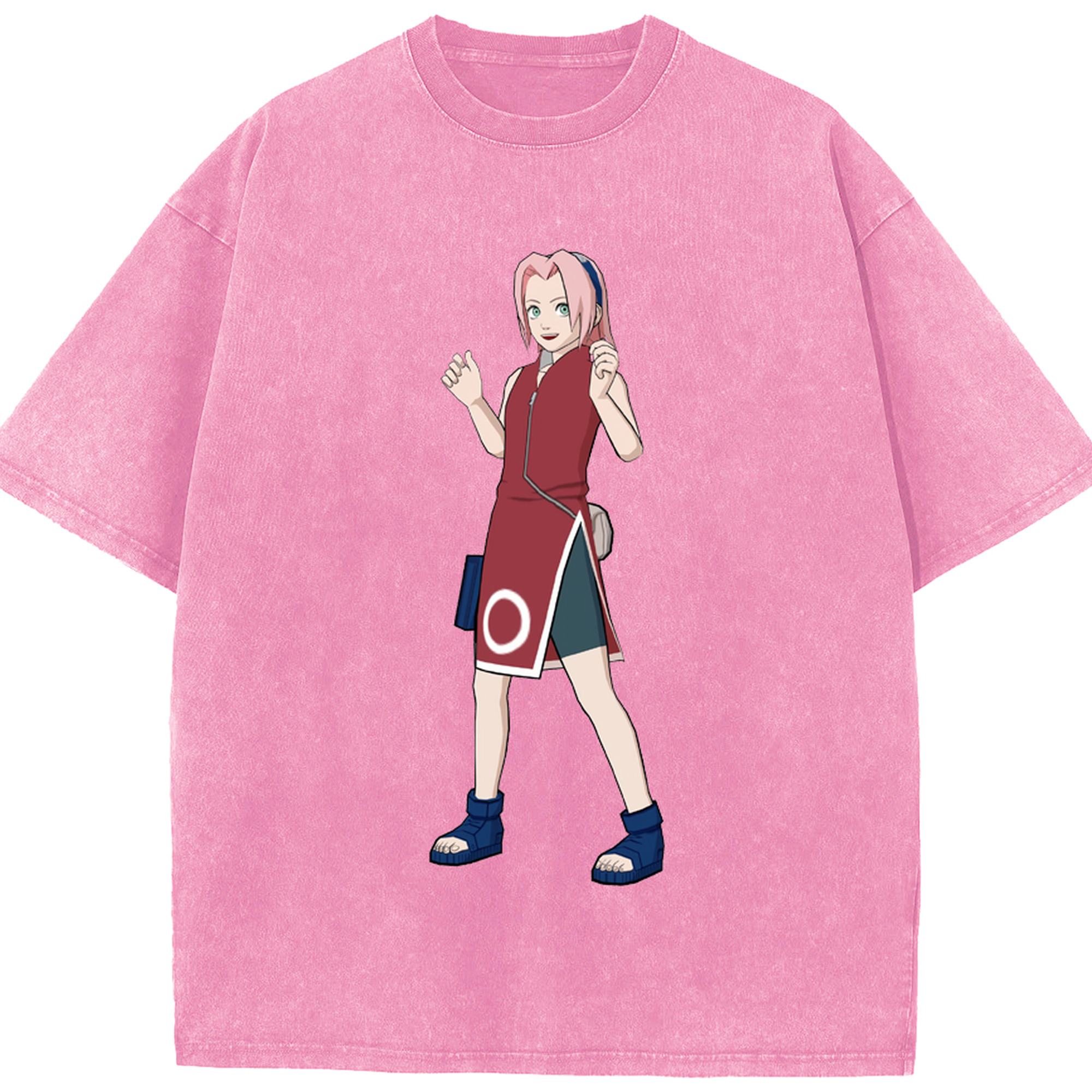 （画像用） NARUTO -ナルト- 春野サクラ Haruno Sakura 綿100% ヴィンテージ風 半袖Tシャツ（フロントプリント）